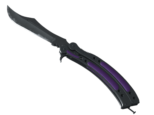 ★ StatTrak™ Butterfly Knife | Ultraviolet (Well-Worn)