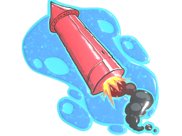 Sticker | Big Red Rocket (Glitter)